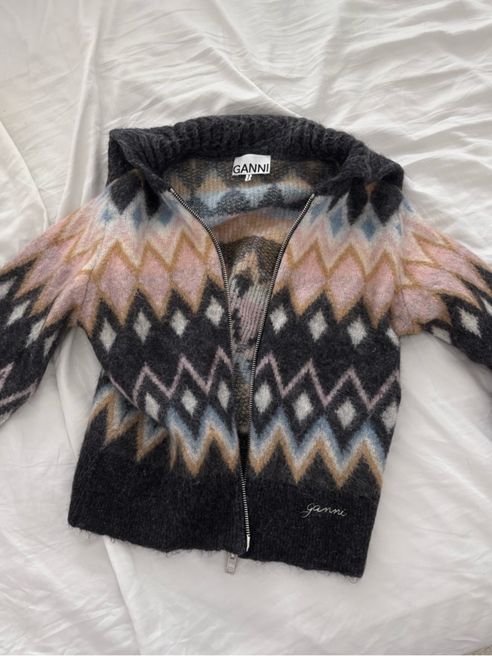 Ganni Multicolor Fine Brushed Cardigan S